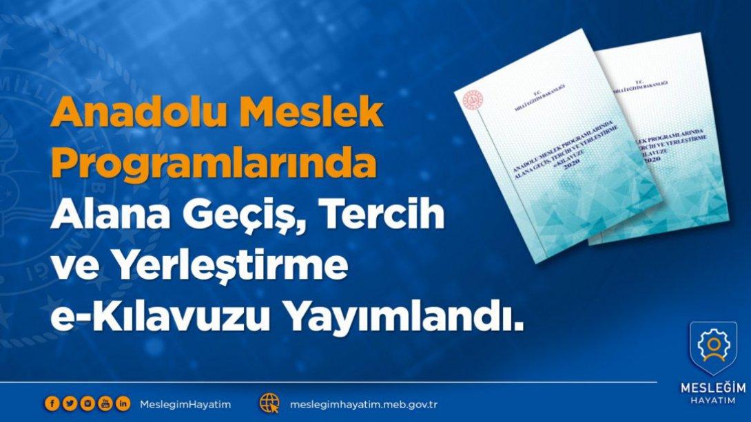 Anadolu Meslek Programlarında Alana Geçiş, Tercih ve Yerleştirme e-Kılavuzu yayımlandı.