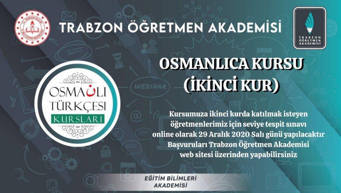 Trabzon Öğretmen Akademisi Osmanlıca Kursu Duyurusu