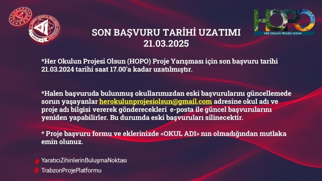 HOPO Proje Yarışması Tam Başvuru Süresi Uzatıldı